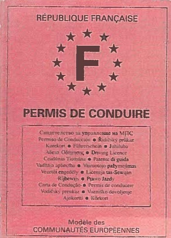 Old style of EU licence France