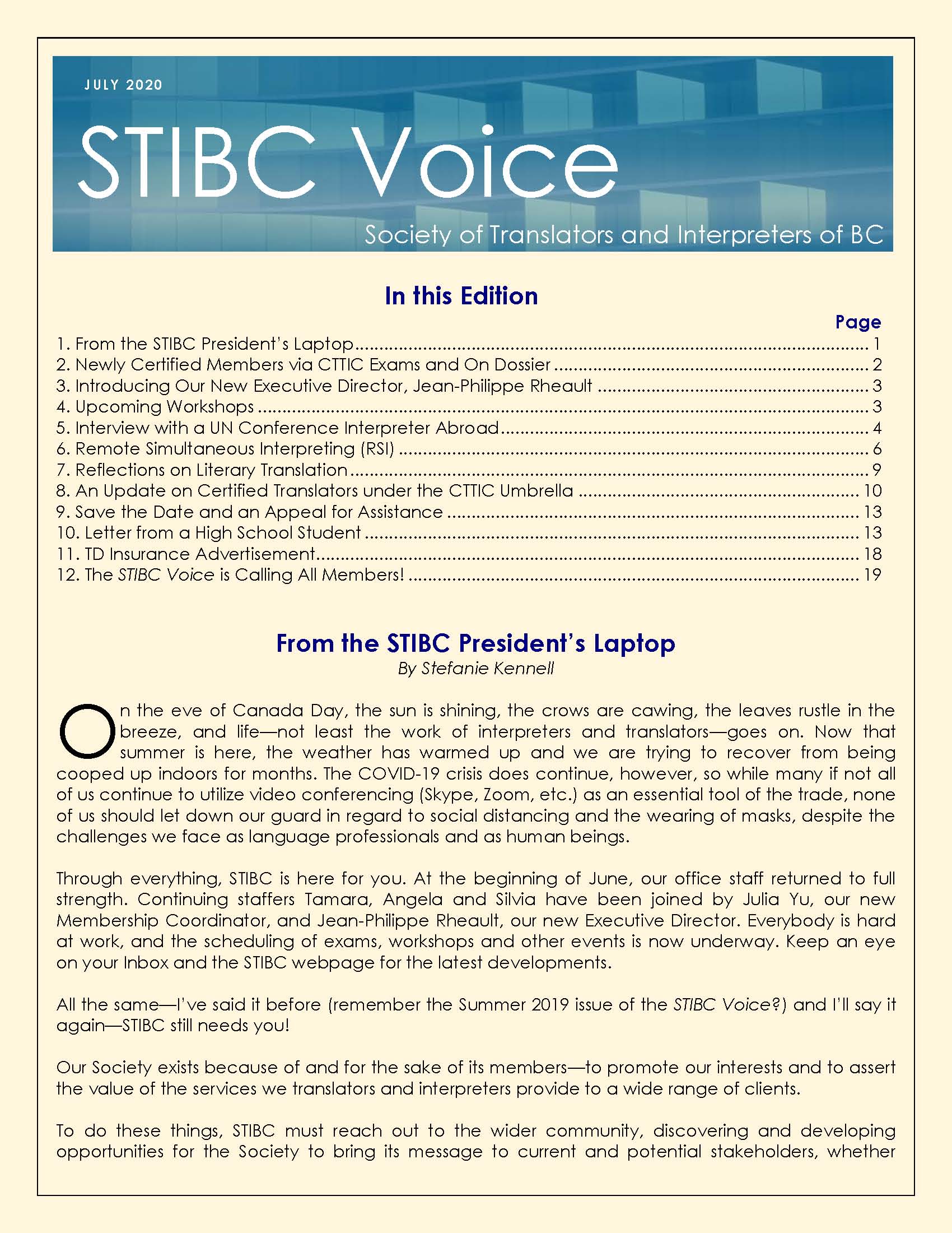 July 2020 STIBC Voice