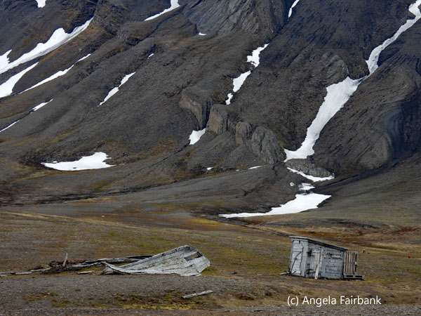 hut with mountains