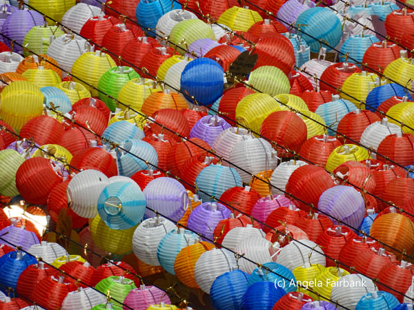 paper lanterns from above