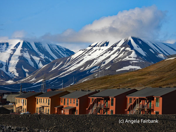 mountains and buildings