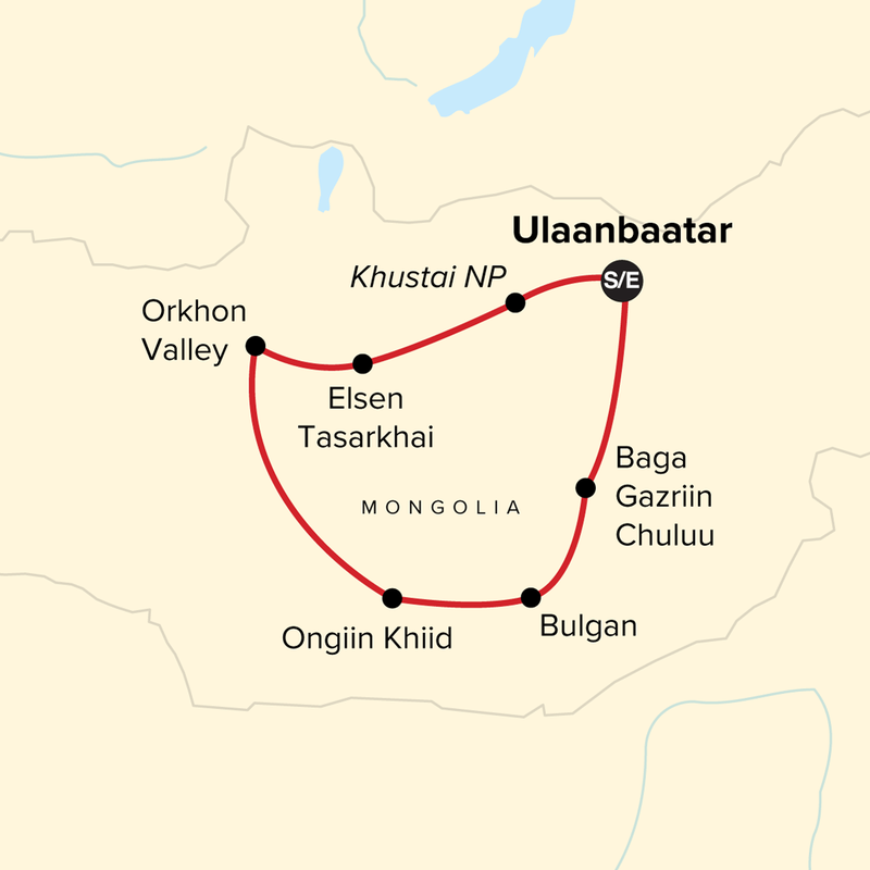 mongolia map itinerary