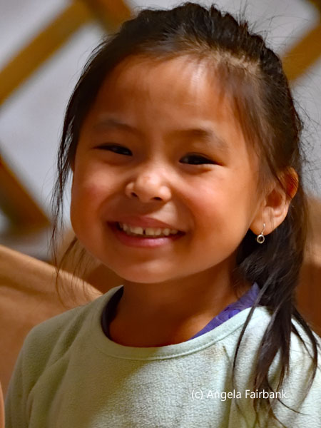 little girl at restaurant