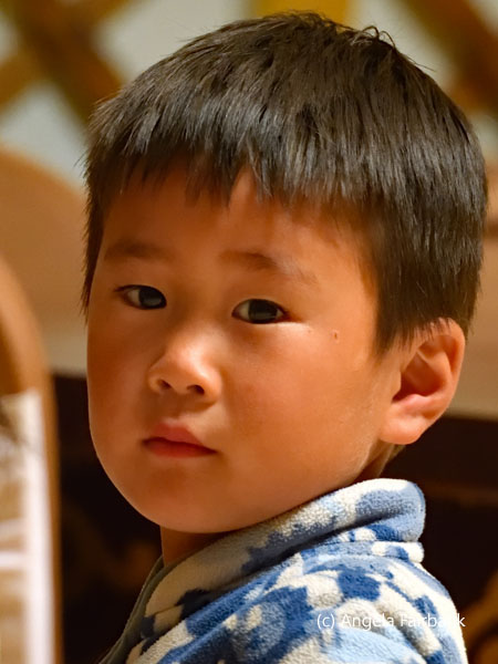 little boy at restaurant