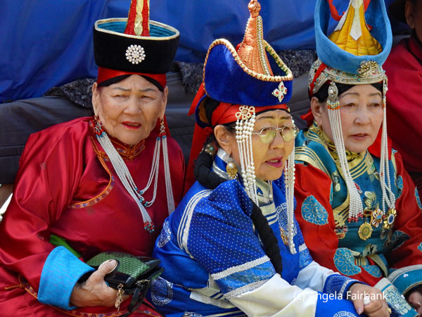 3 older women sitting