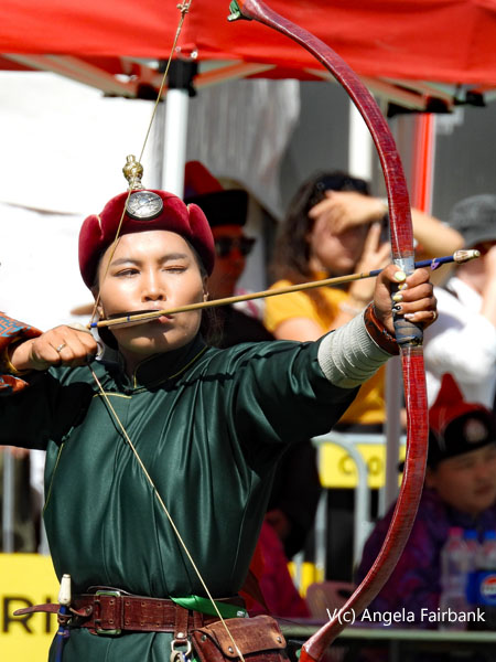 female archer in dark green 2