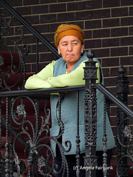 woman on stairs