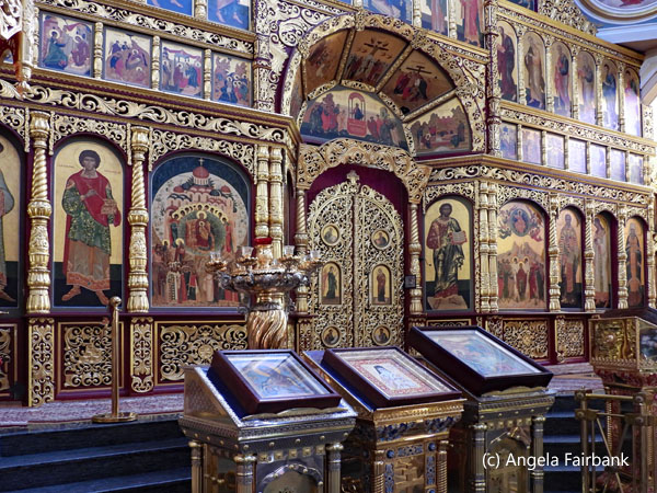 icons inside the Ascension Russian Orthodox Cathedral