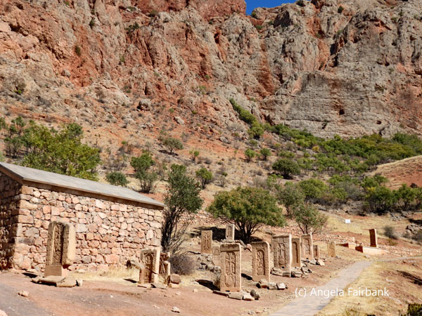 Noravank Monastery view of crosses