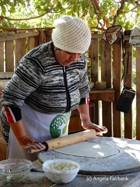 woman making bread
