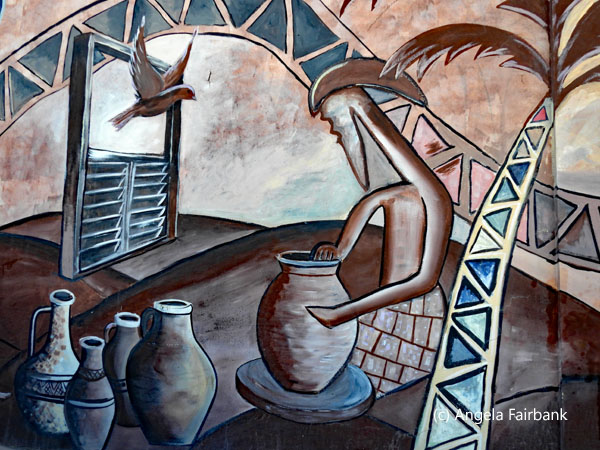 pottery mural