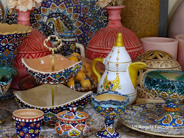 various decorated pots