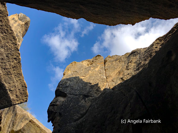 sky through the rocks