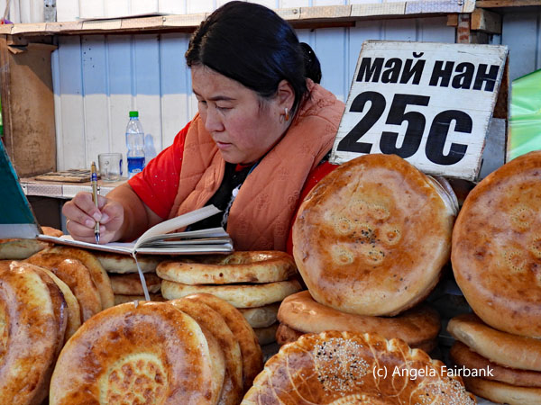 25c bread and seller at market