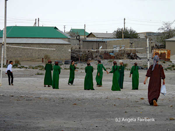 high school girls at play in village