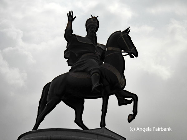 statue of sultan on a horse