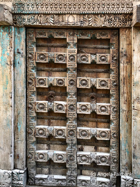 carved wooden door