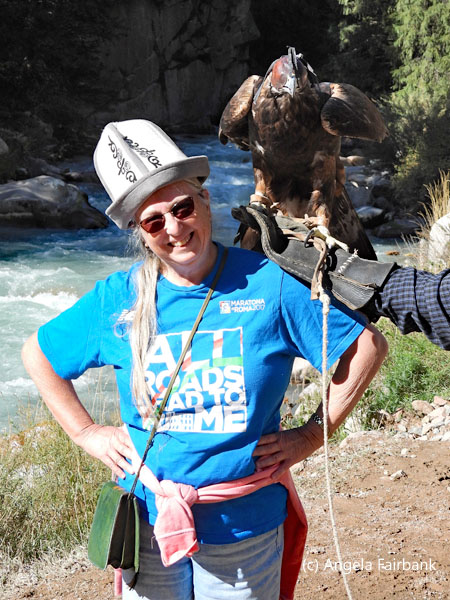 me with golden eagle at waterfall