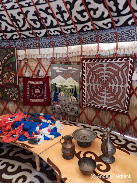 inside a museum yurt