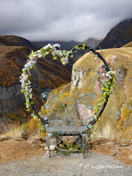 seat near Russia-Georgia Friendship Monument