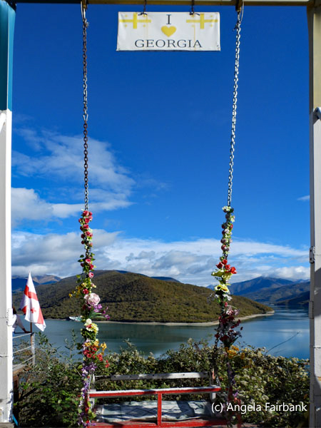 swing at Zhinvali reservoir