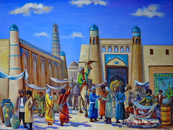 painting of the town in ancient times