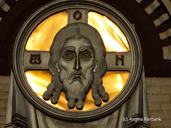 detail on exterior of Russian Orthodox Church