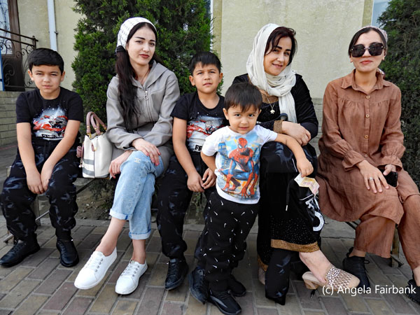 family group at Tajikistan side of the border