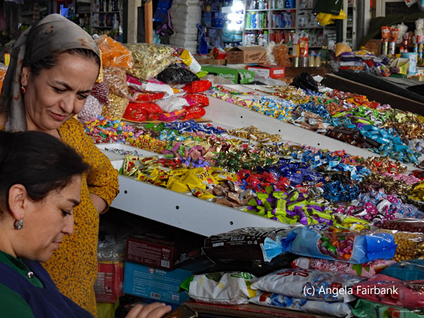 two women at candy market