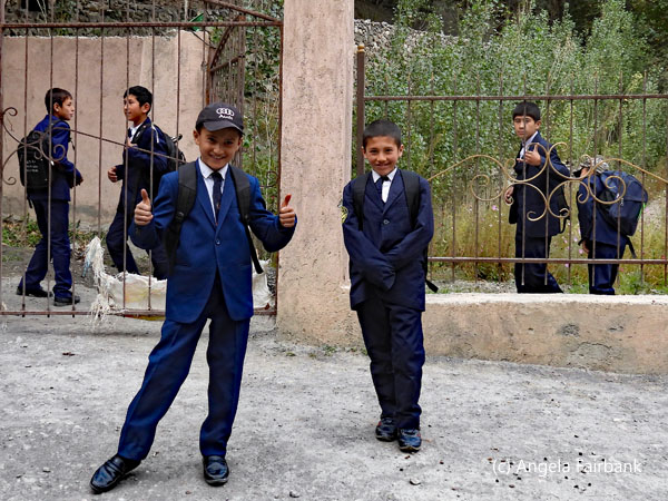 school boys posing
