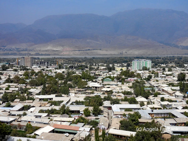 view of Panjakent from hill