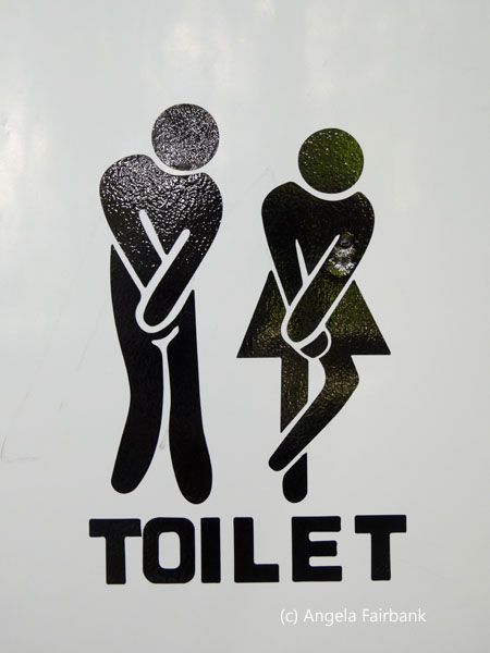 sign at toilets