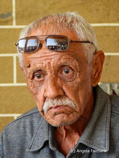 old man at restaurant