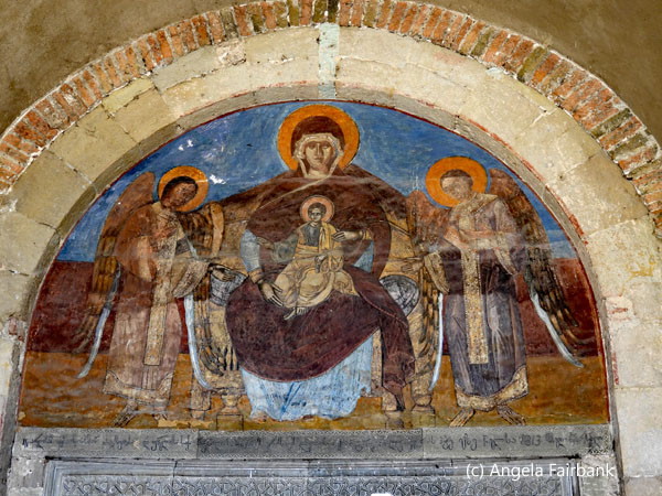 fresco above temple door
