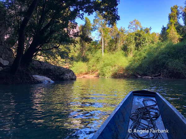 view from longboat coming out of the cave
