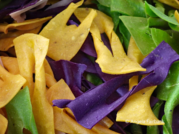 colourful vegetable chips at market