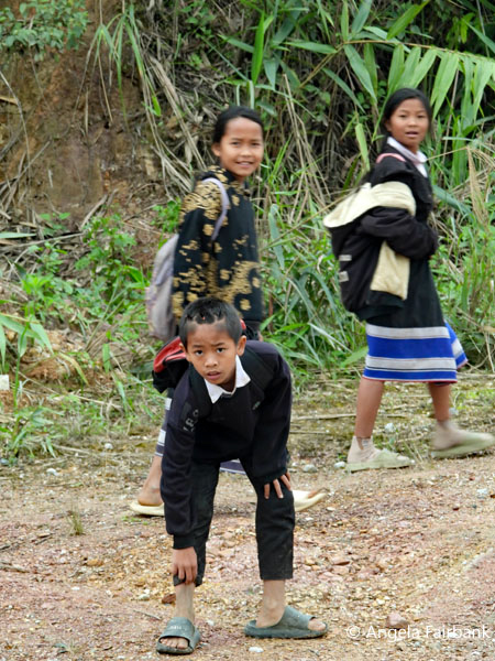 three school children