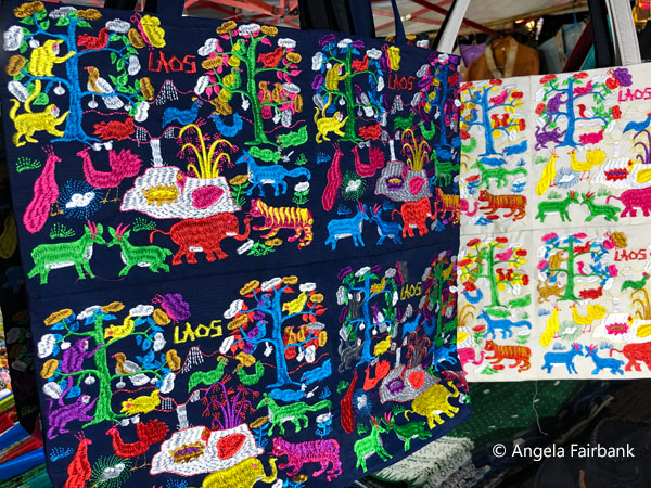 embroidered bags at the night market