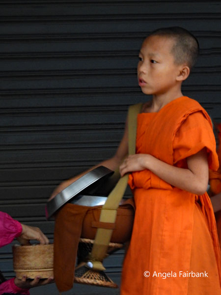 novice with begging bowl