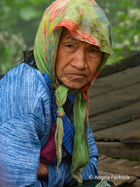 Hmong woman in colourful scarf