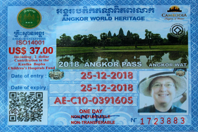 Angkor Wat visitors pass