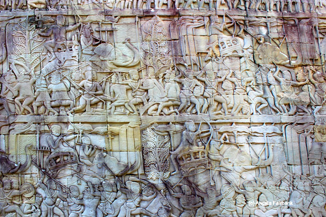 Freize of battle at Angkor Thom temple