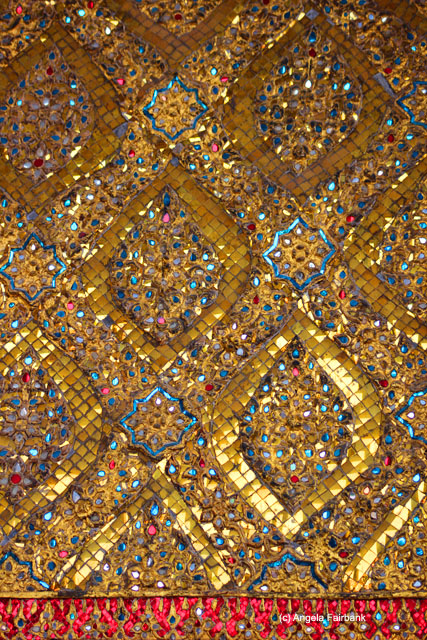 details of building wall at Wat Phra Kaeo temple complex