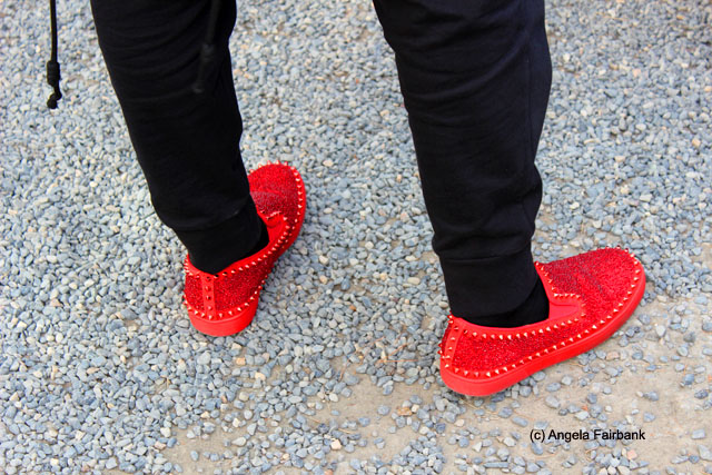 blingy red shoes
