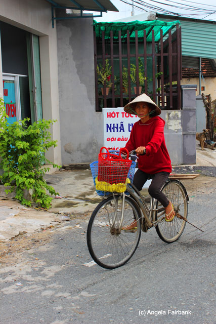woman on bicycle