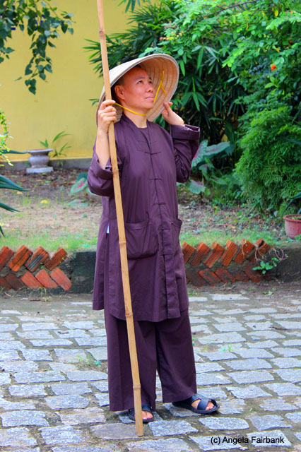 nun at temple