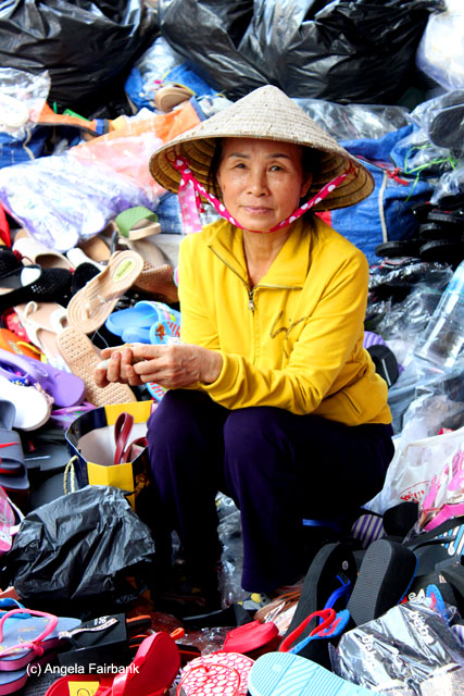 middle-aged woman at market