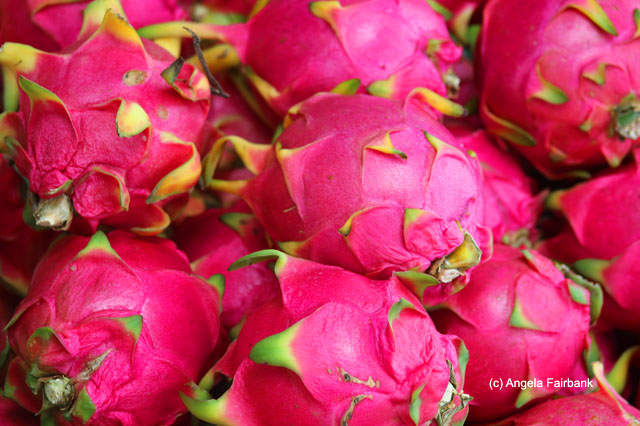 dragon fruit at market