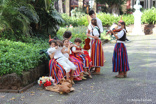 musicians and dancers in Funchal park