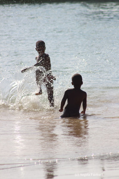 boys in water sal rei beach